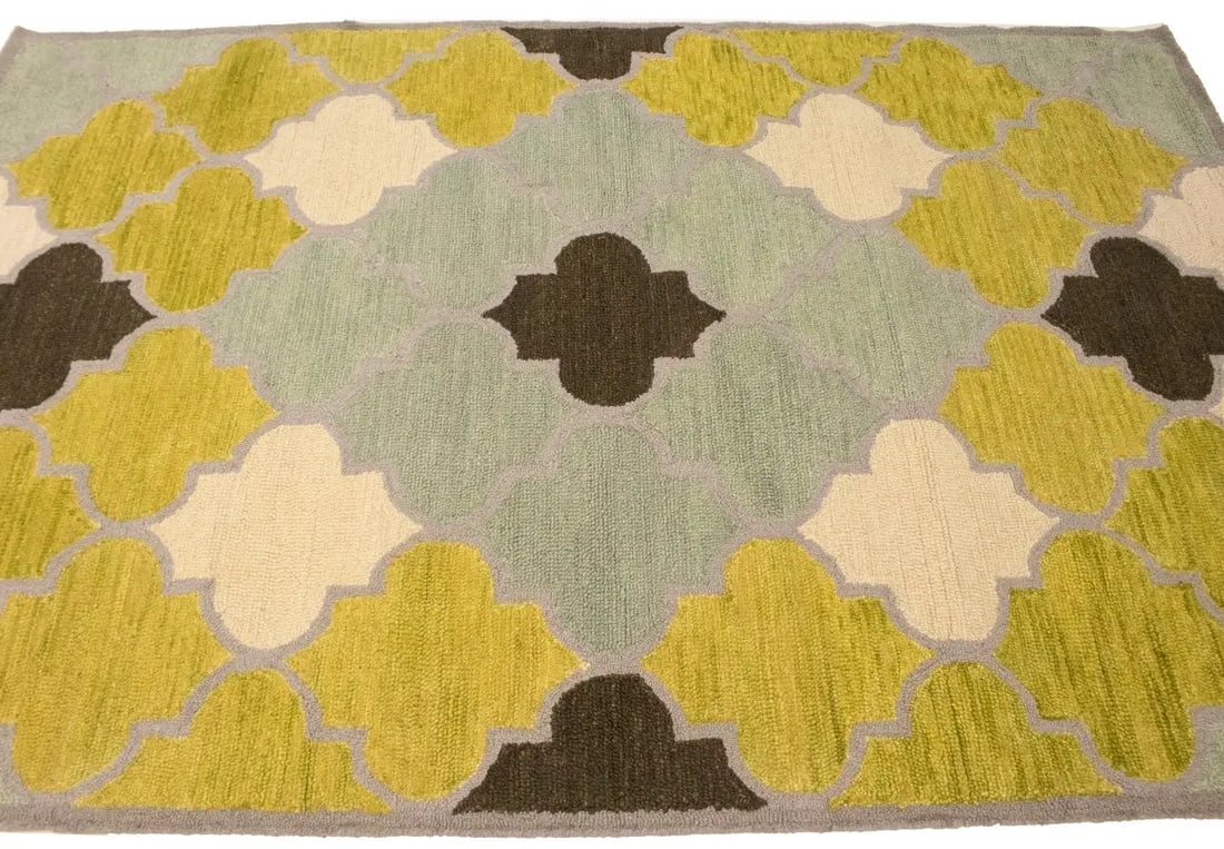 Multicolored Trellis 5X8 Hand-Tufted Modern Rug - 6