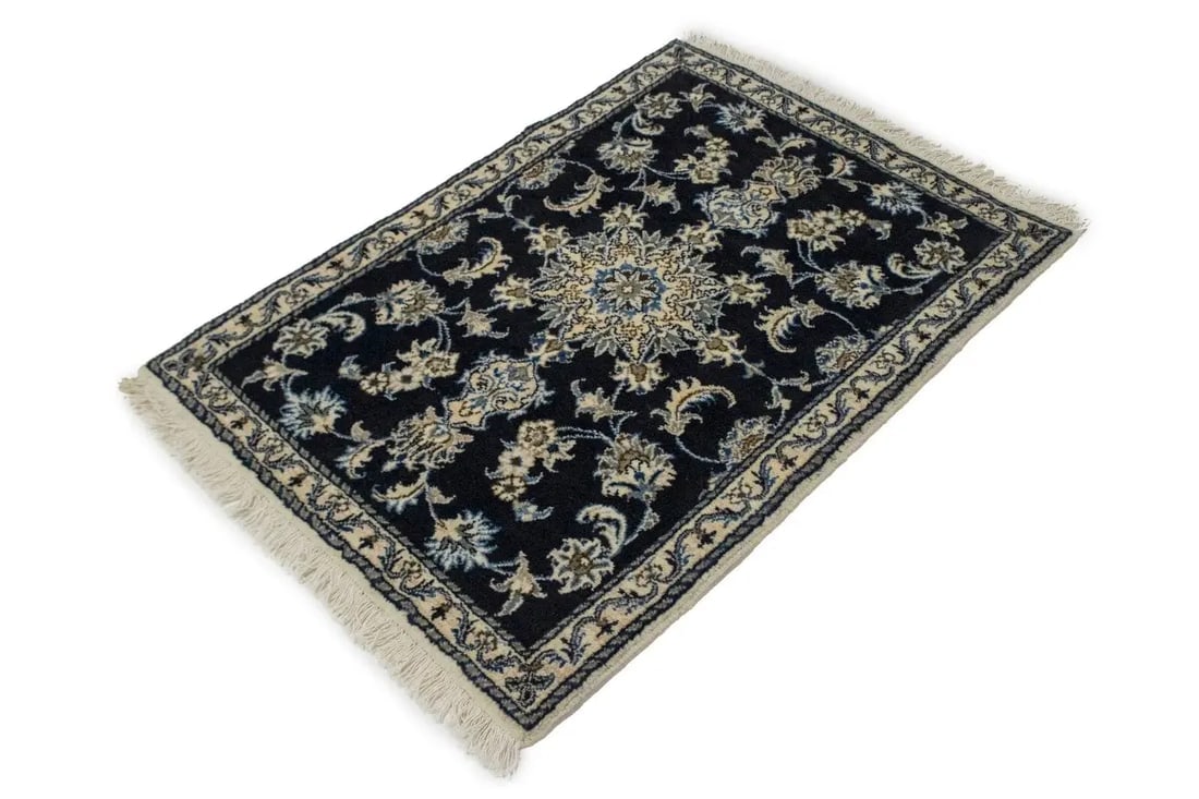 Navy Blue Classic 3X4 Nain Kashmar Persian Rug - 10