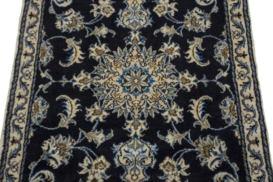 Navy Blue Classic 3X4 Nain Kashmar Persian Rug - 3
