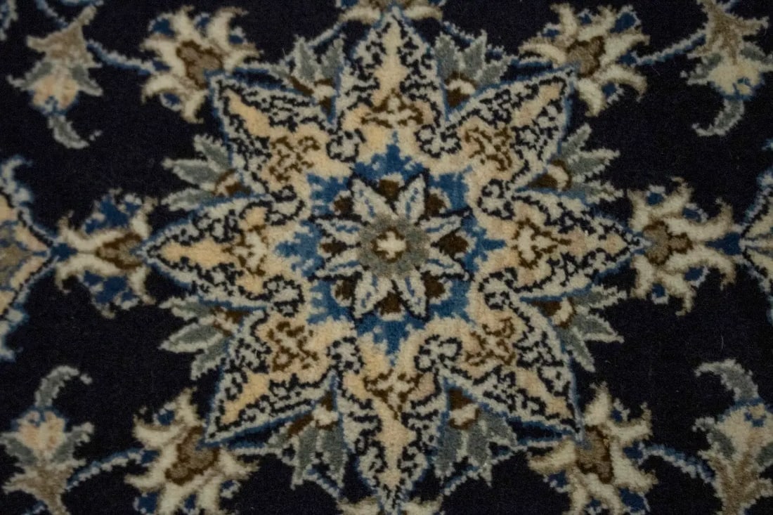 Navy Blue Classic 3X4 Nain Kashmar Persian Rug - 5