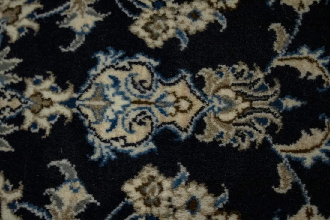 Navy Blue Classic 3X4 Nain Kashmar Persian Rug - 6