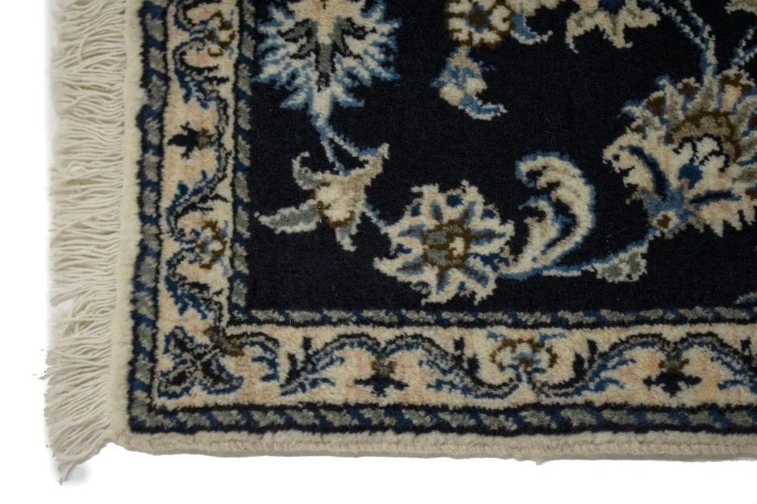 Navy Blue Classic 3X4 Nain Kashmar Persian Rug - 7