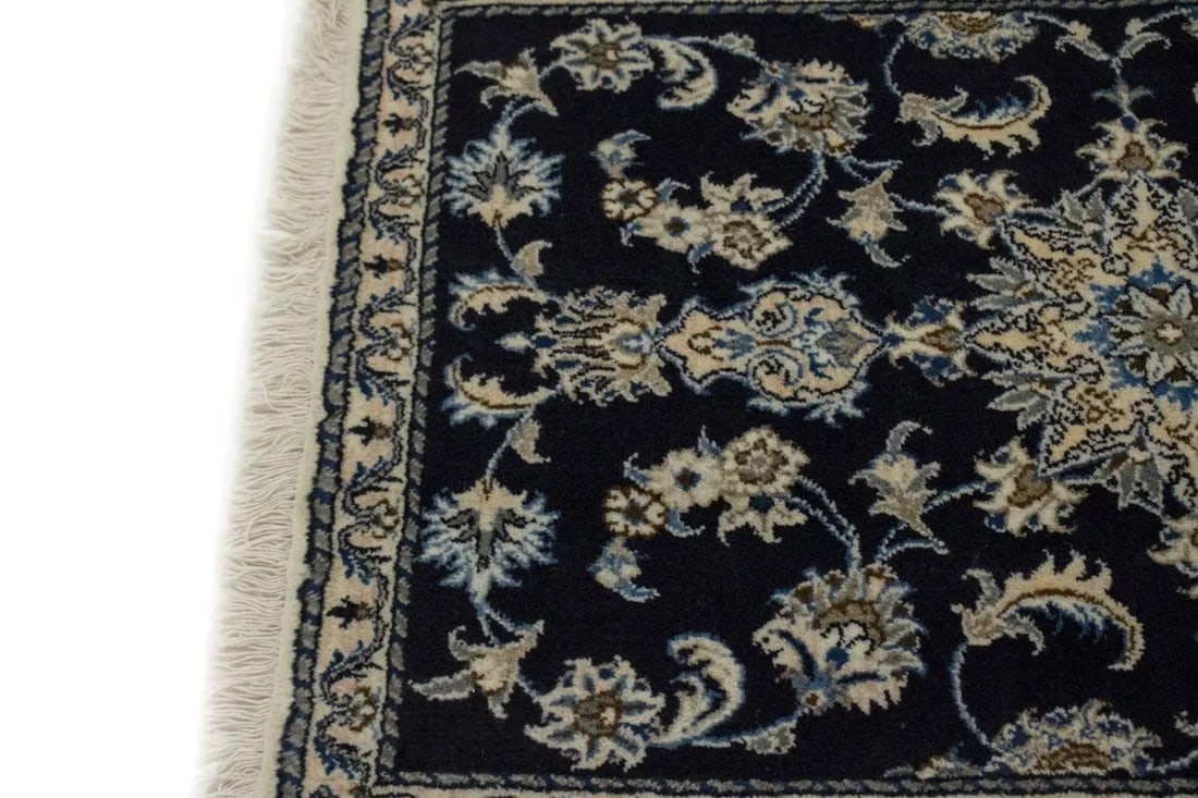Navy Blue Classic 3X4 Nain Kashmar Persian Rug - 8