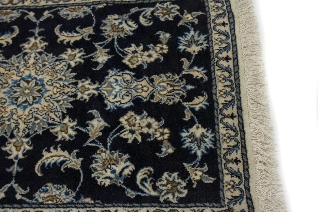 Navy Blue Classic 3X4 Nain Kashmar Persian Rug - 9