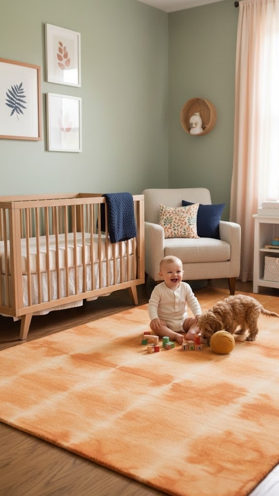 Solar Orange Tie-Dye 5X8 Hand-Tufted Modern Rug - 2