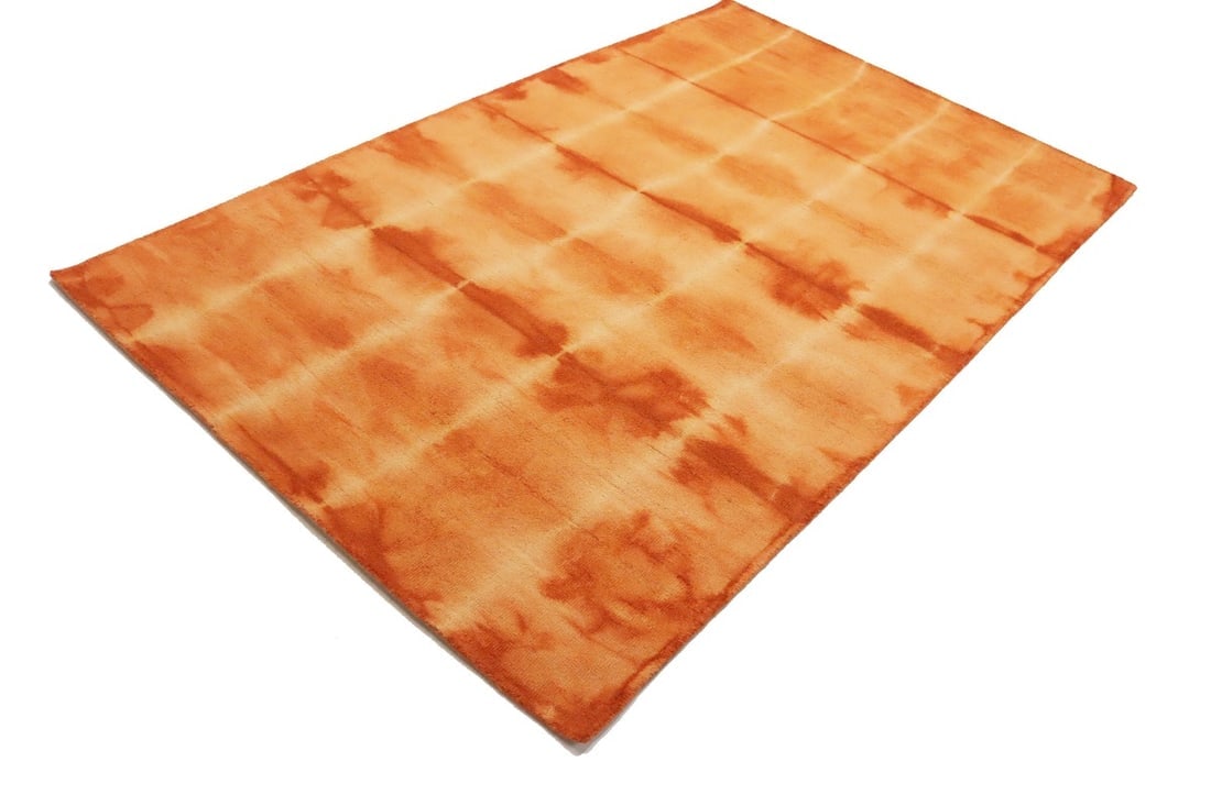 Solar Orange Tie-Dye 5X8 Hand-Tufted Modern Rug - 4