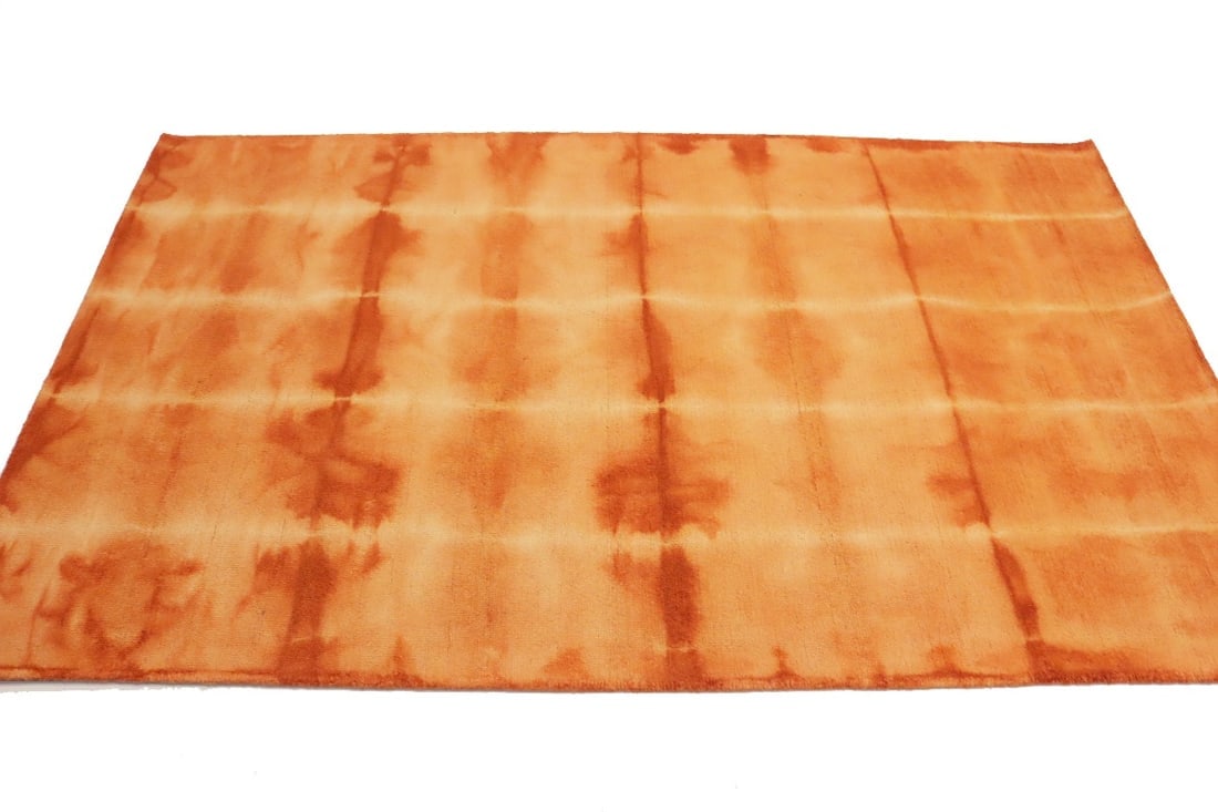 Solar Orange Tie-Dye 5X8 Hand-Tufted Modern Rug - 5