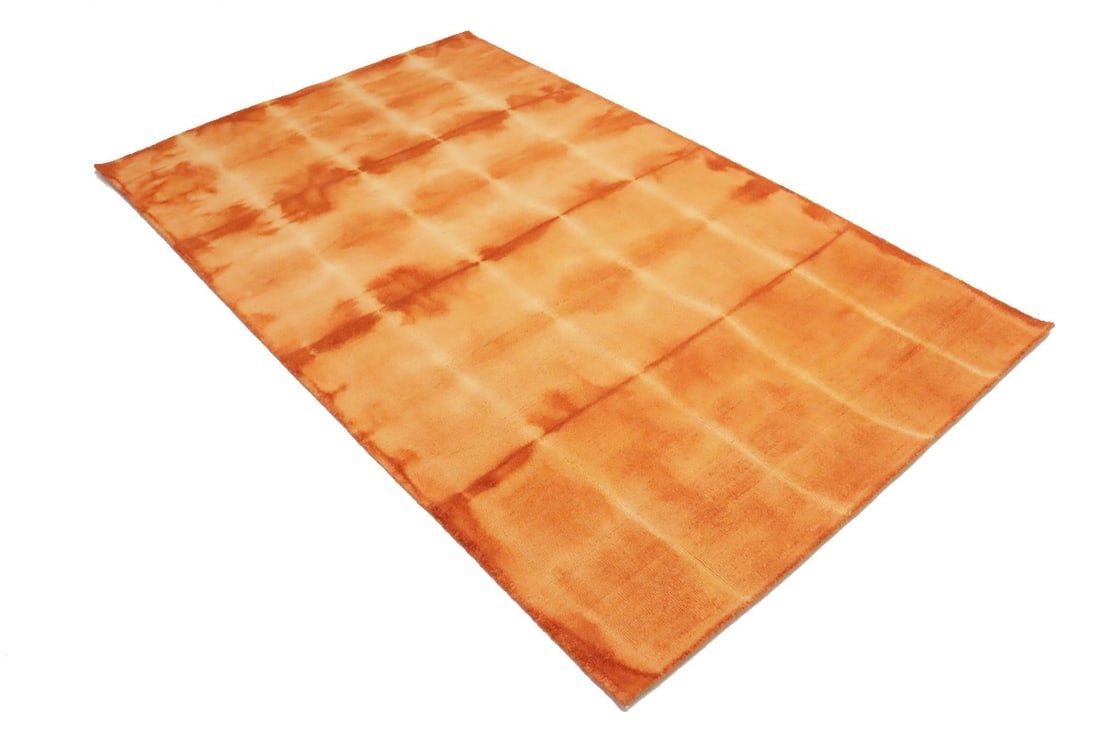 Solar Orange Tie-Dye 5X8 Hand-Tufted Modern Rug - 6