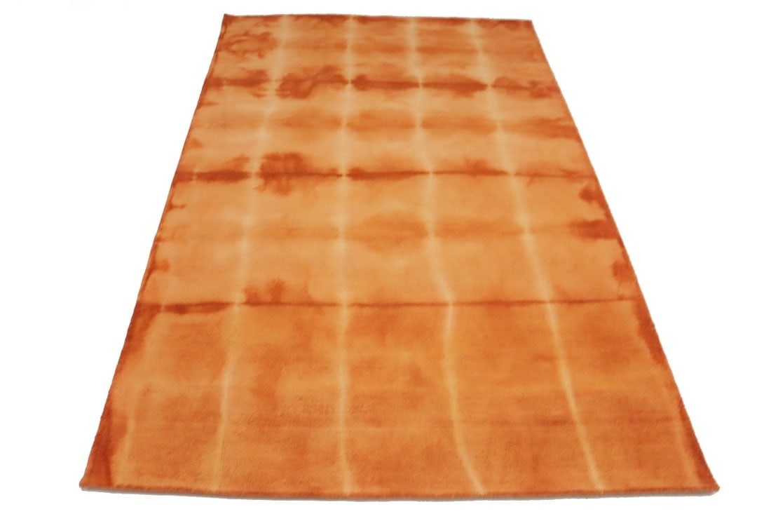 Solar Orange Tie-Dye 5X8 Hand-Tufted Modern Rug - 7