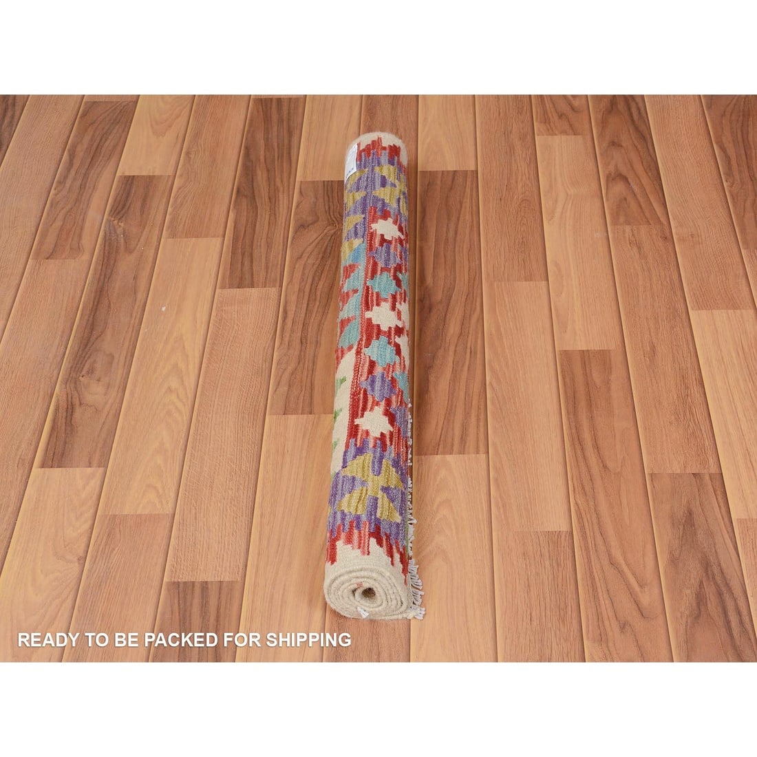 Reversible Flat Weave Afghan Kilim Pure Wool Hand Woven Rug - 5