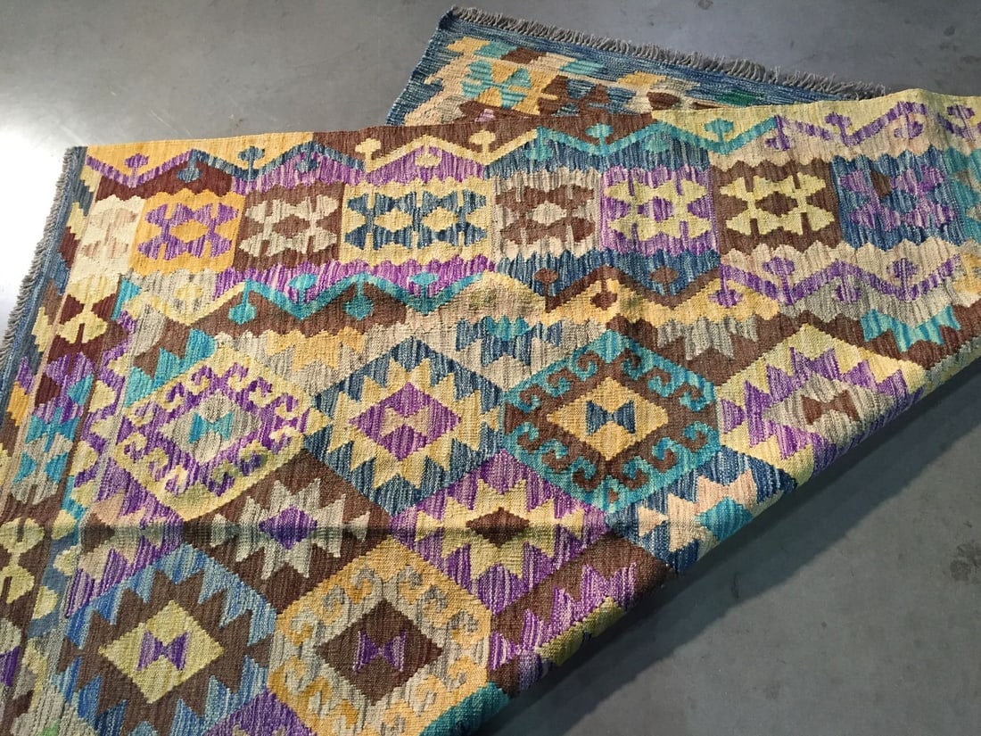 COLORFUL HAND KNOTTED KLIM 5x6.5 - 5