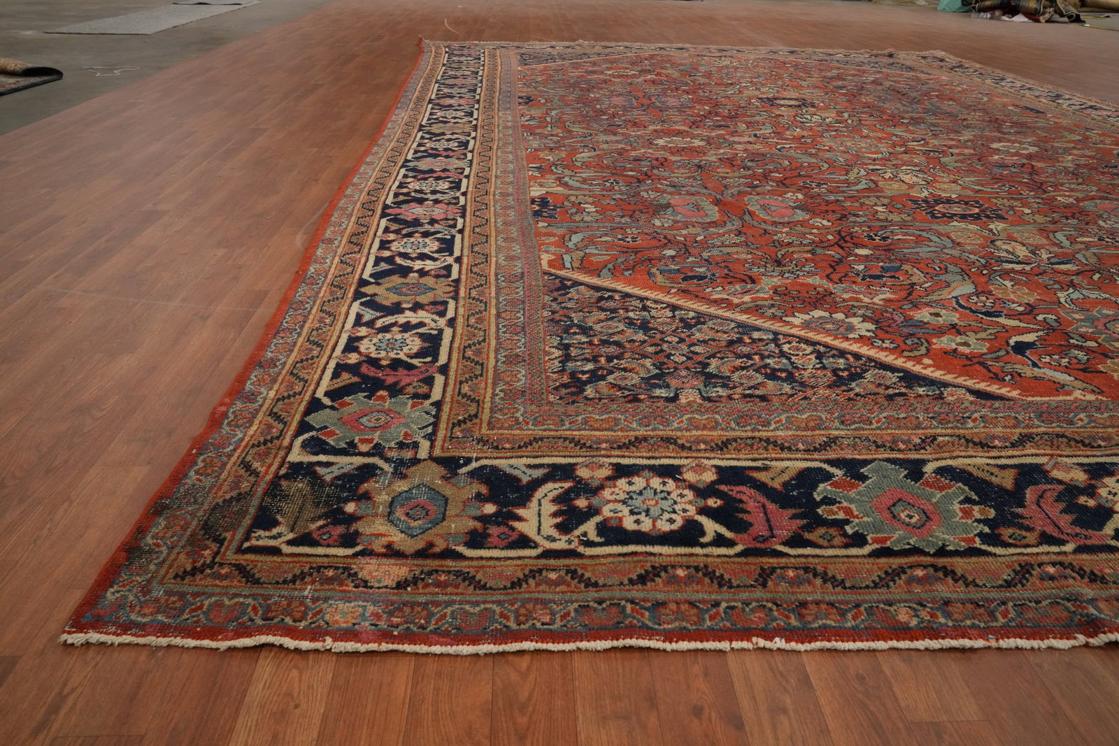 Pre-1900 Vegetable Dye Sultanabad Ziegler Persian Rug 11x17 - 12