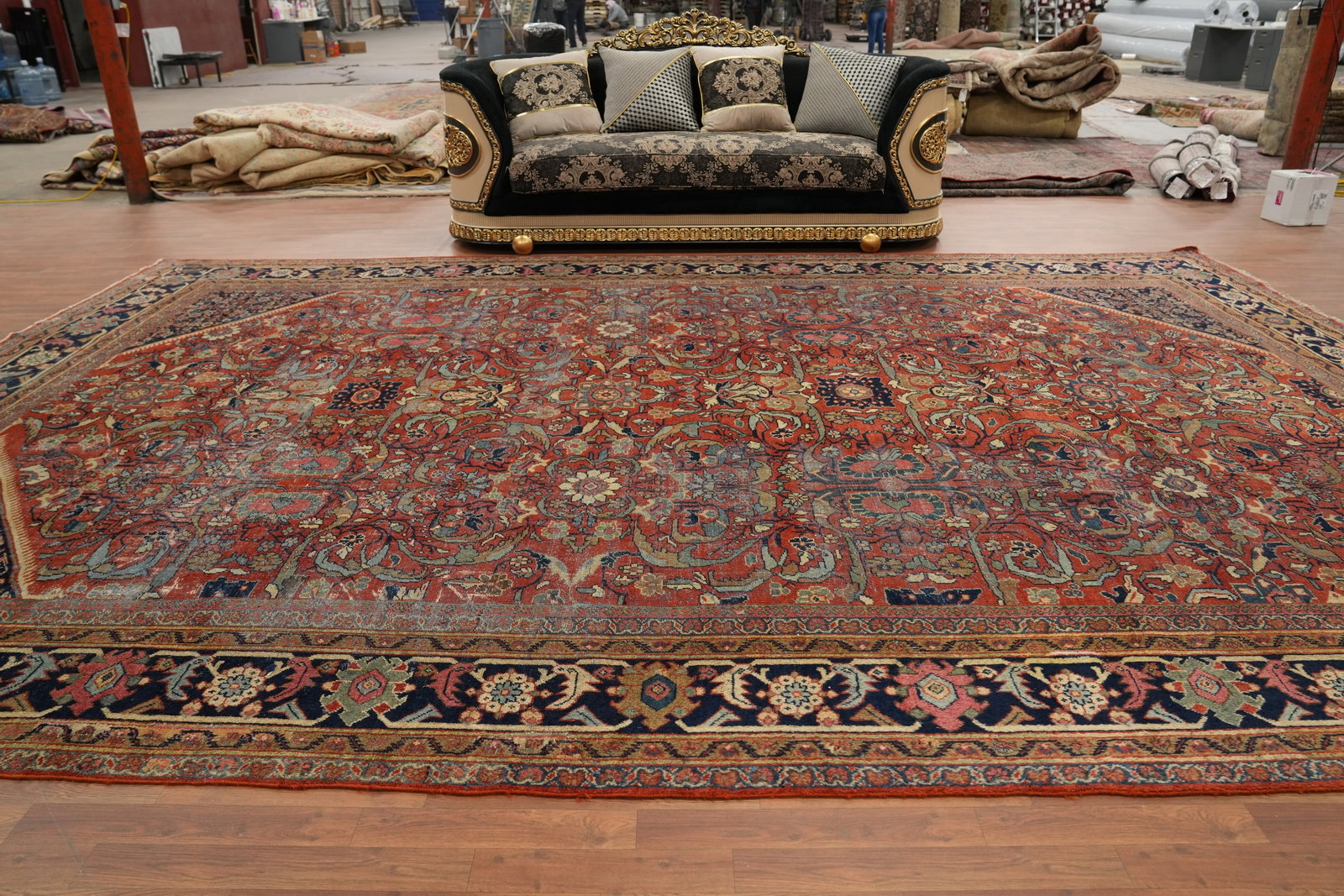 Pre-1900 Vegetable Dye Sultanabad Ziegler Persian Rug 11x17 - 3