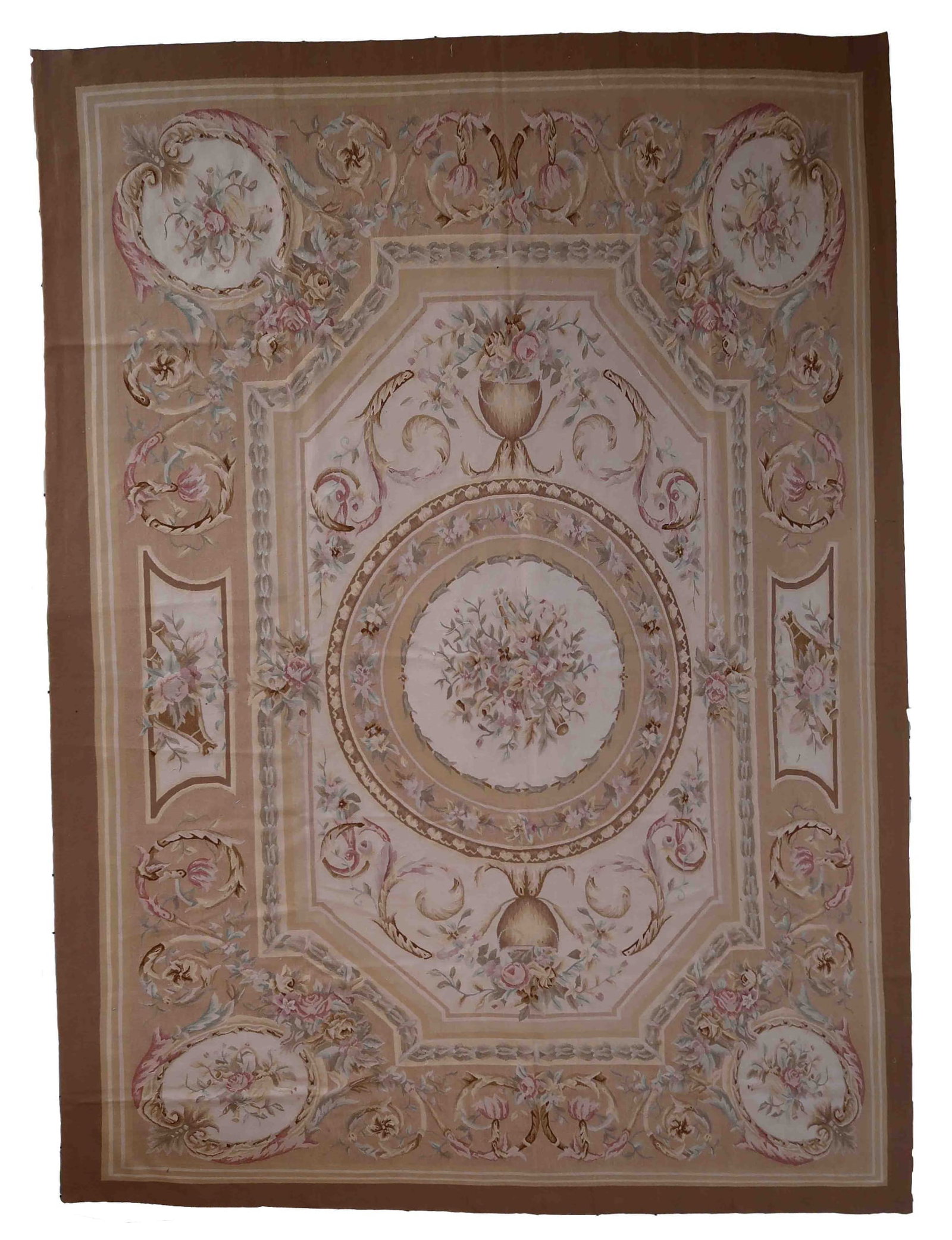 Handmade vintage French Aubusson rug 8.7' x 12' (266cm x 367cm), 1970s (1 of 18)