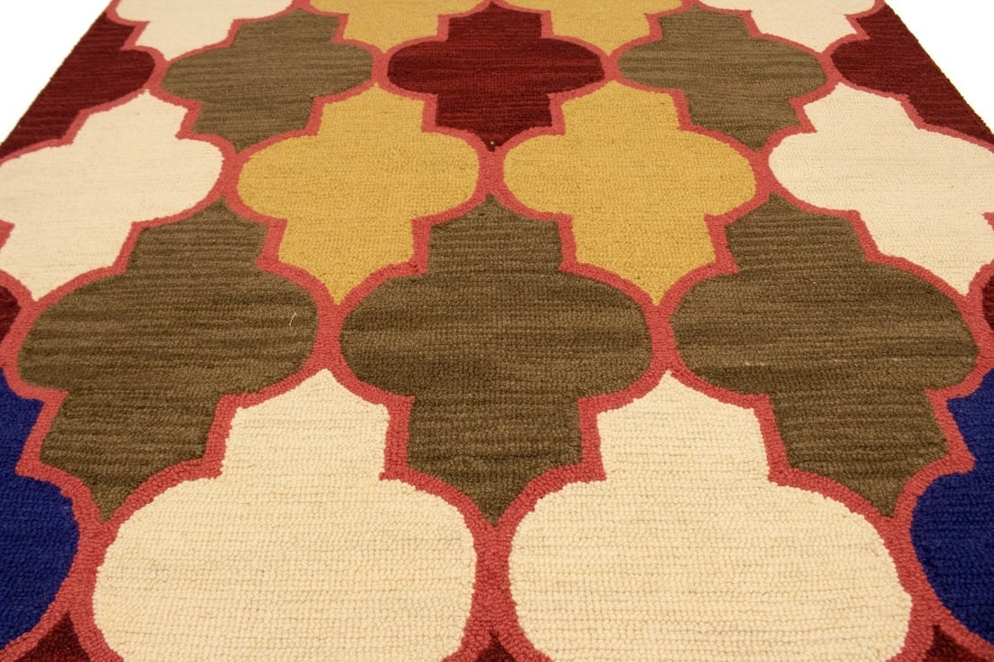 Multicolored Trellis 5X8 Hand-Tufted Modern Rug - 11