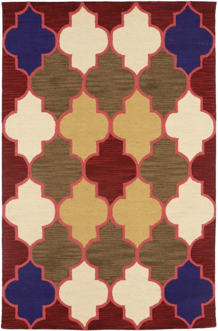 Multicolored Trellis 5X8 Hand-Tufted Modern Rug: Title: Multicolored Trellis 5X8 Hand-Tufted Modern Rug Description:Rare Multicolored Trellis Design 5X8 Hand-Tufted Modern Rug Kids Bedroom Carpet Materials:Wool Dimension:5'0 X 8'0 Ft Reserve: $254.0