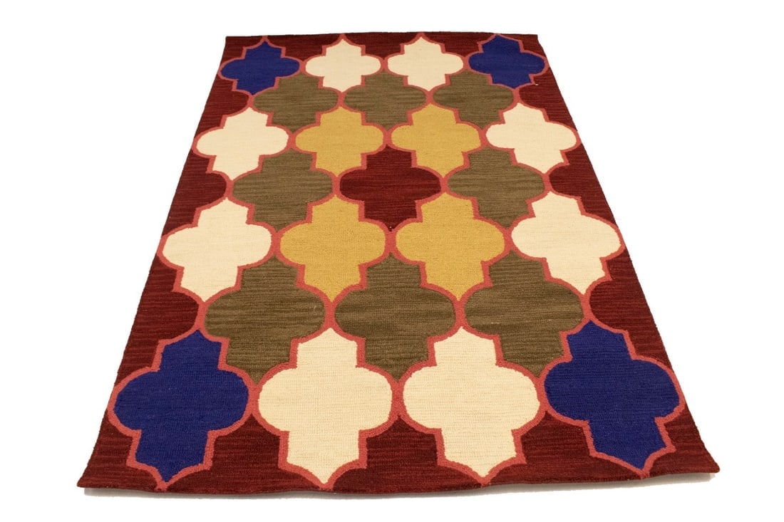 Multicolored Trellis 5X8 Hand-Tufted Modern Rug - 2
