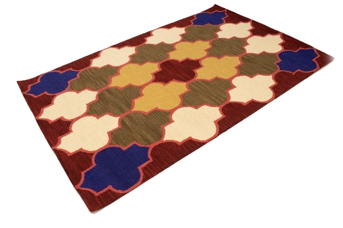 Multicolored Trellis 5X8 Hand-Tufted Modern Rug - 3