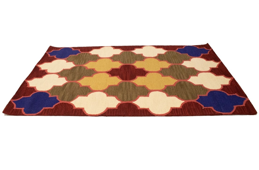 Multicolored Trellis 5X8 Hand-Tufted Modern Rug - 4