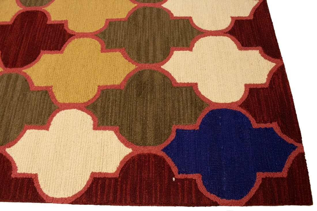 Multicolored Trellis 5X8 Hand-Tufted Modern Rug - 7