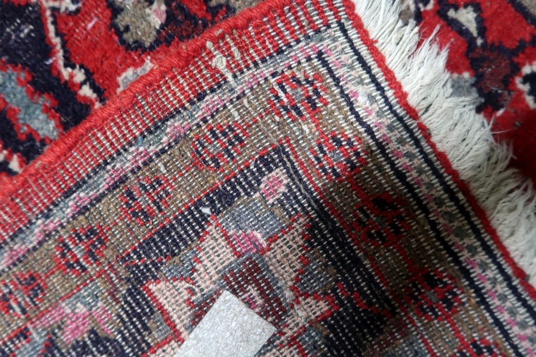 Handmade Vintage Persian Hamadan Rug 4.3' x 6.4' (132cm x 196cm), 1950s - 10
