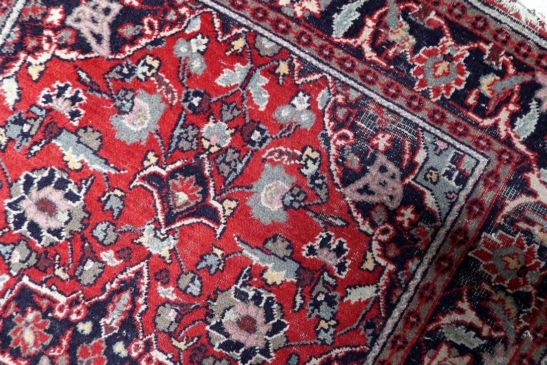 Handmade Vintage Persian Hamadan Rug 4.3' x 6.4' (132cm x 196cm), 1950s - 8