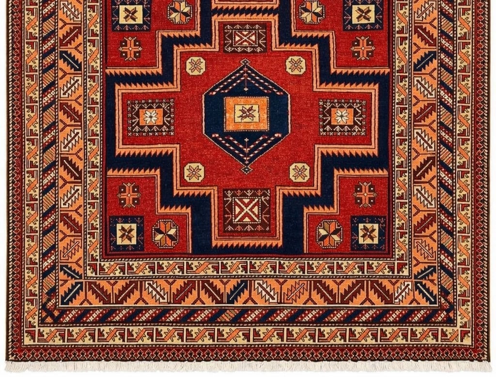 Hand Knotted Persian Tribal Wool Red Azarbaijan Oriental Area Rug 5'5" x 8'2" - 3