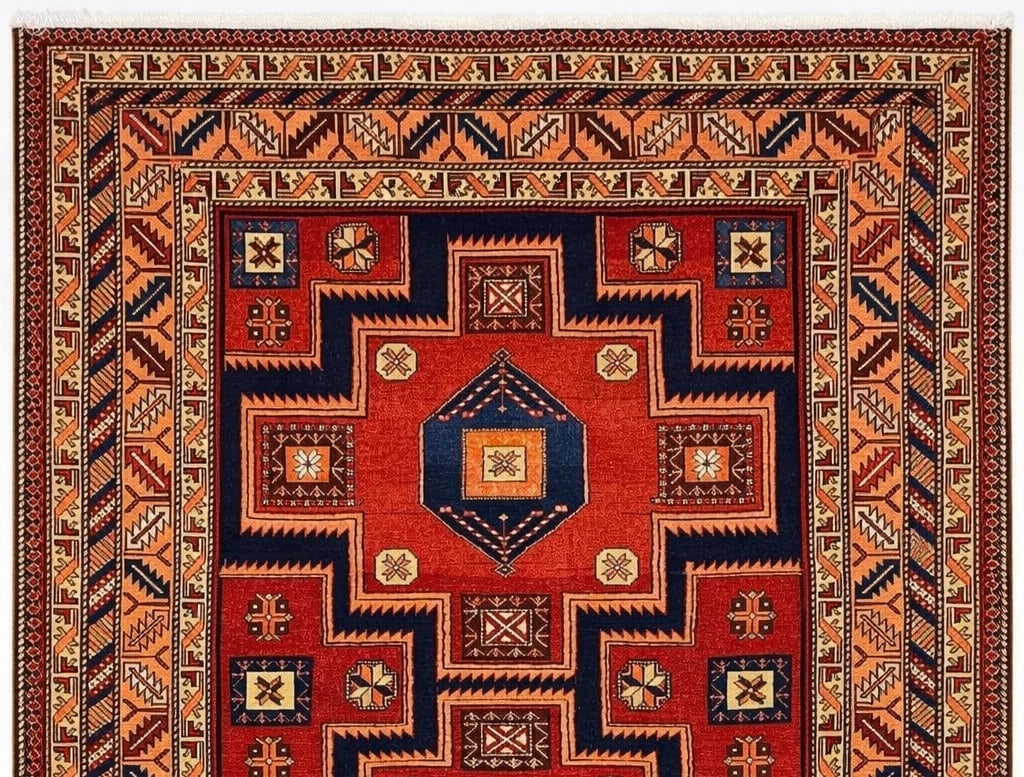 Hand Knotted Persian Tribal Wool Red Azarbaijan Oriental Area Rug 5'5" x 8'2" - 5