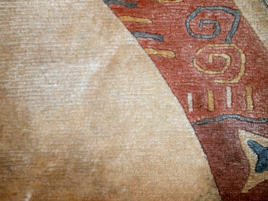 Handmade vintage Tibetan Khaden rug 8' (245cm) 1970s - 4