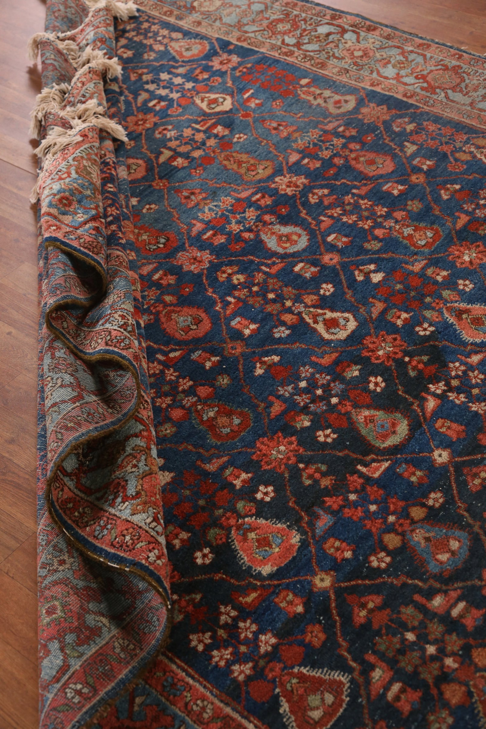 Pre-1900 Vegetable Dye Heriz Serapi Persian Area Rug 7x10 - 17