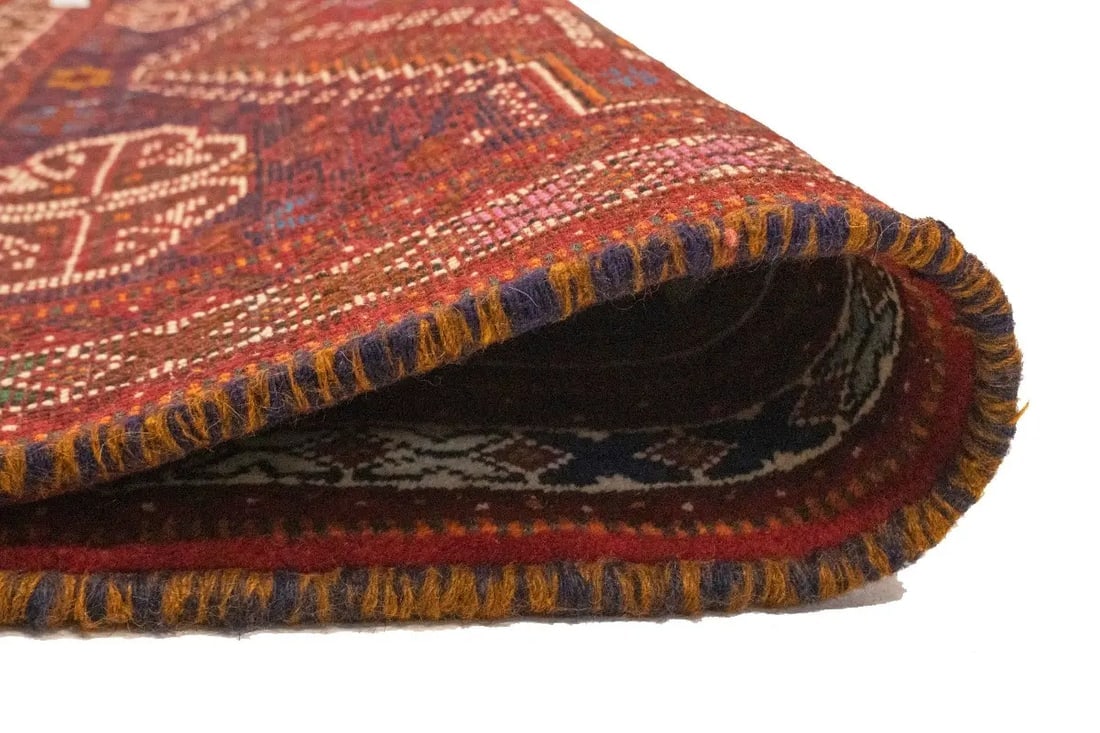 Red Tribal 3'6X5 Shiraz Persian Rug - 13