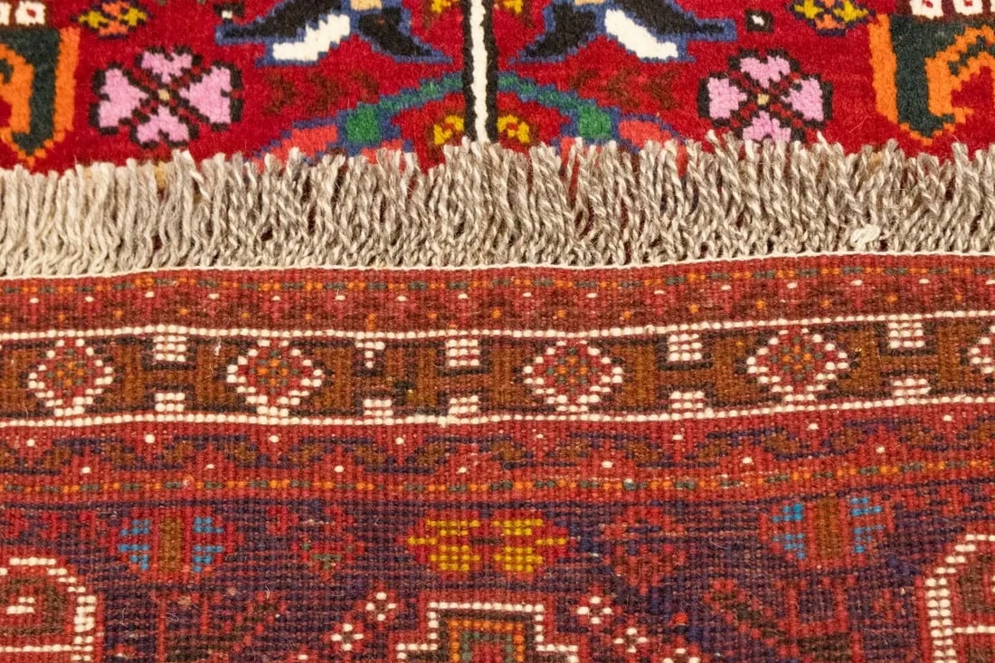 Red Tribal 3'6X5 Shiraz Persian Rug - 15