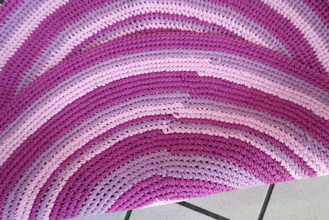 Handmade contemporary ORA French braided rug 2.4' (73cm), 2021 - 7