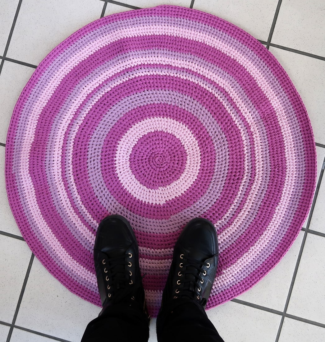 Handmade contemporary ORA French braided rug 2.4' (73cm), 2021 - 9