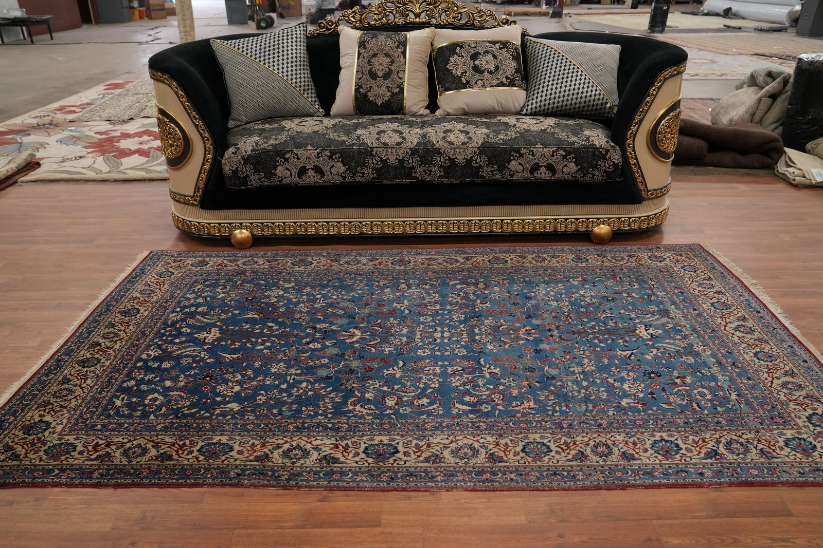 Pre-1900 Vegetable Dye Masterpiece Nain Toodeshk Persian Rug 5x9 - 3