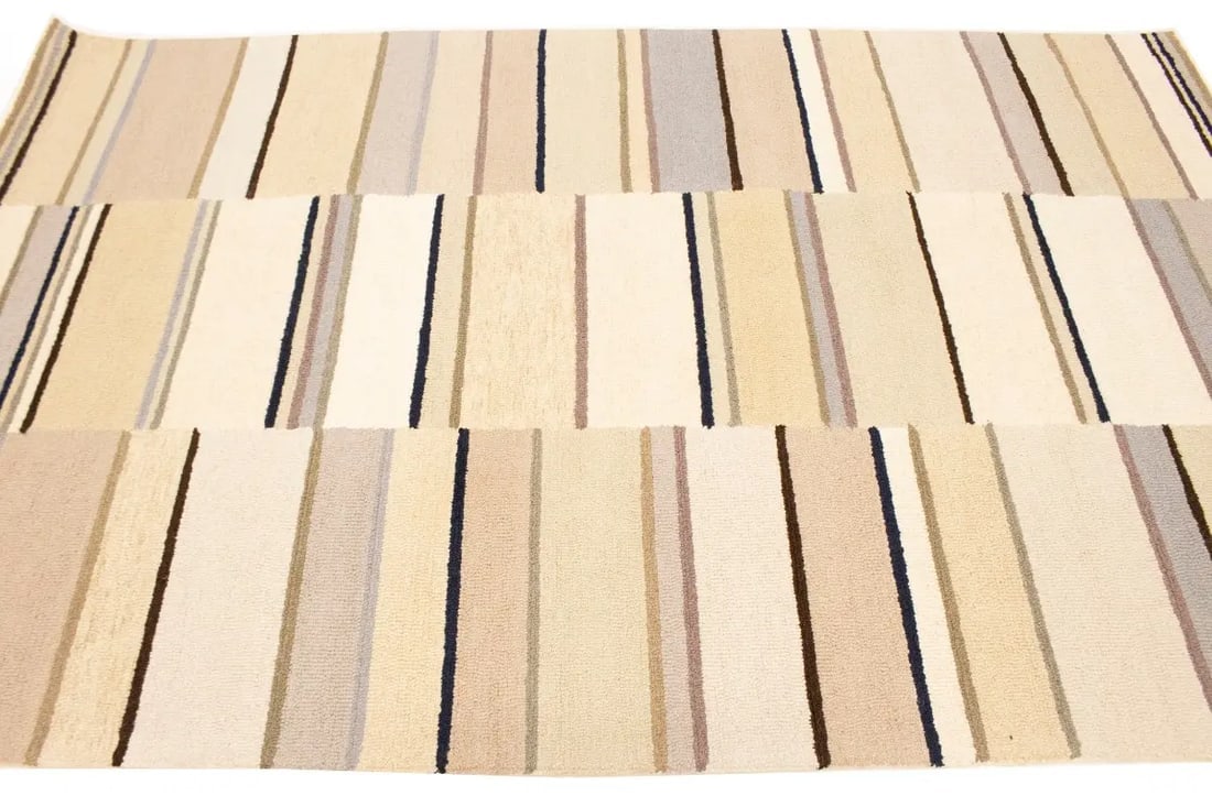 Multicolored Stripes 5X8 Hand-Tufted Modern Rug - 5