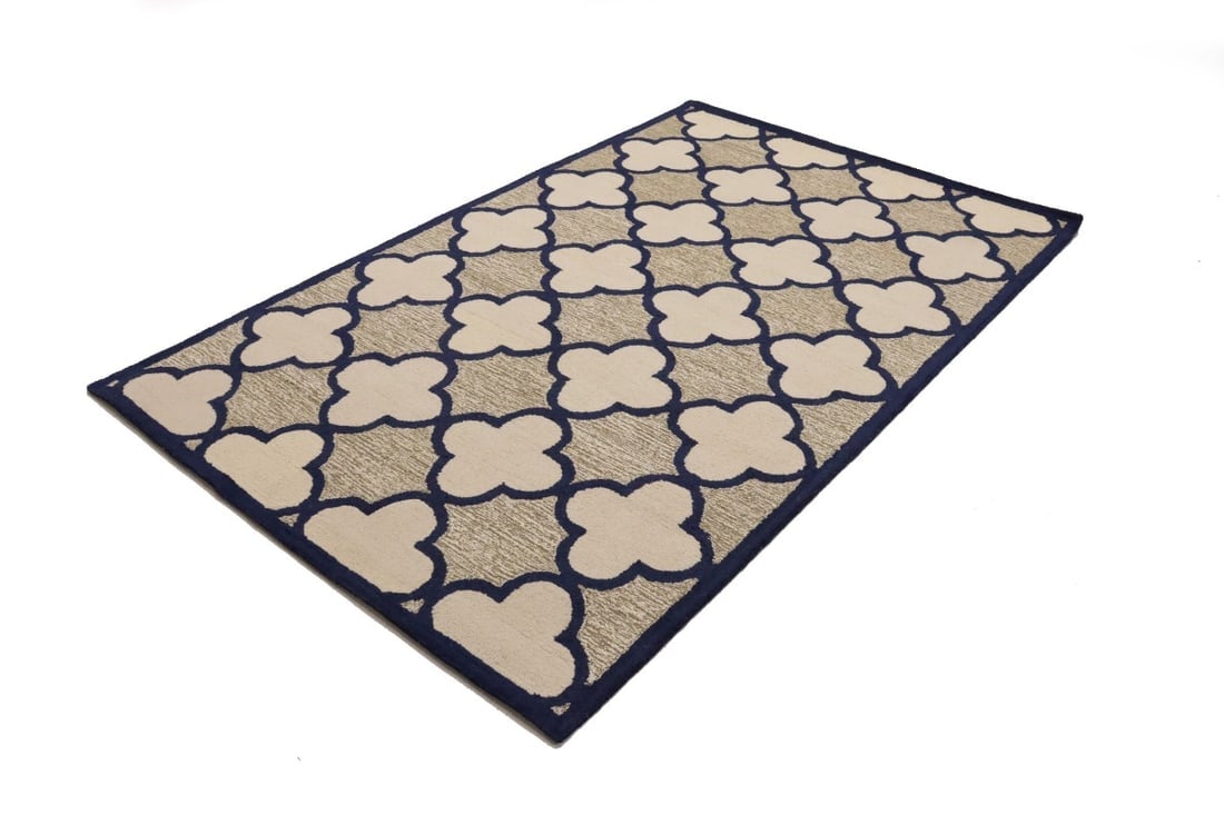 Multicolored Trellis 5X8 Hand-Tufted Modern Rug - 4