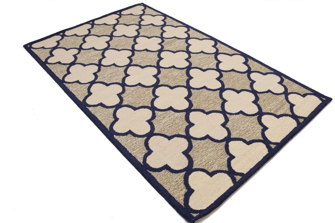 Multicolored Trellis 5X8 Hand-Tufted Modern Rug - 6