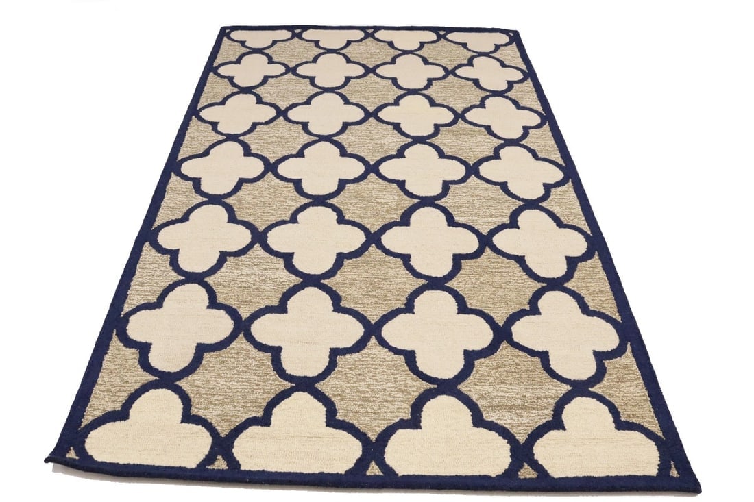 Multicolored Trellis 5X8 Hand-Tufted Modern Rug - 7