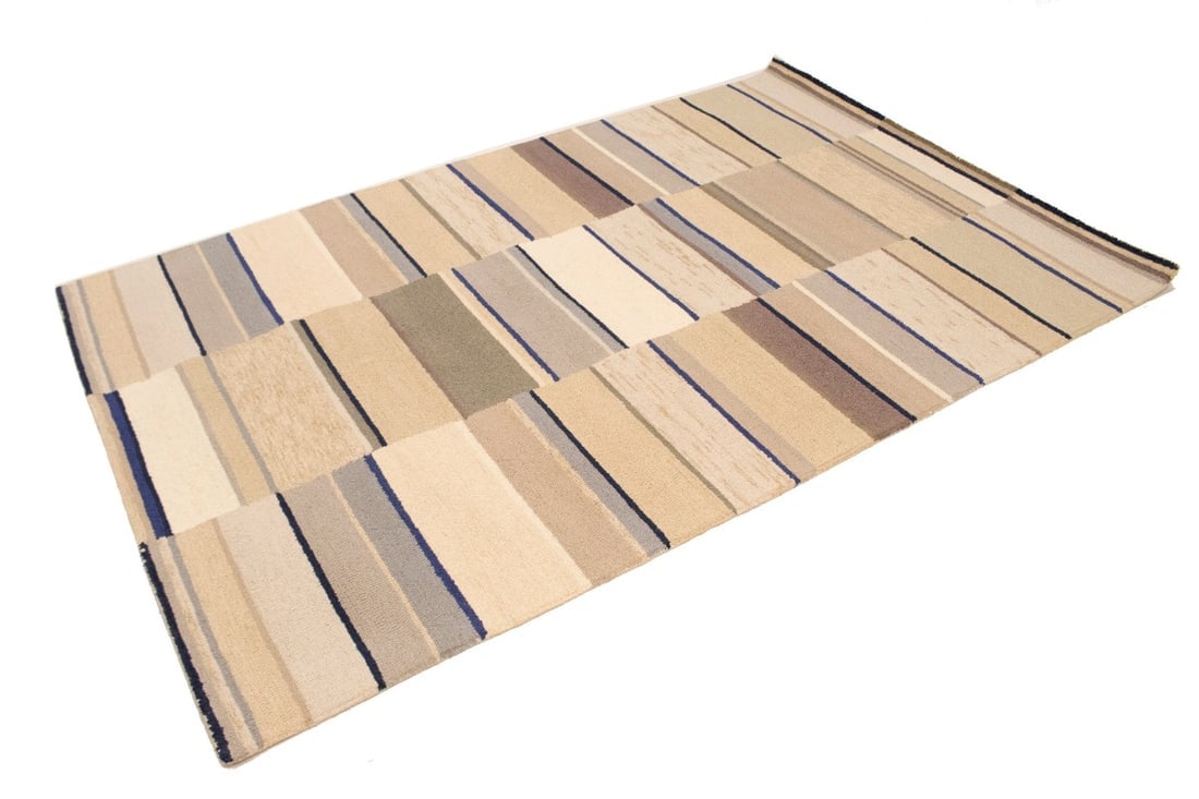 Multicolored Stripes 5X8 Hand-Tufted Modern Rug - 4