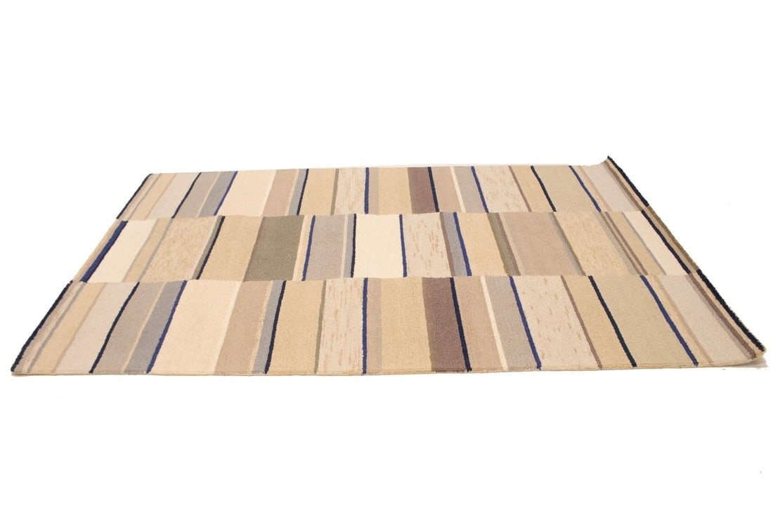 Multicolored Stripes 5X8 Hand-Tufted Modern Rug - 5