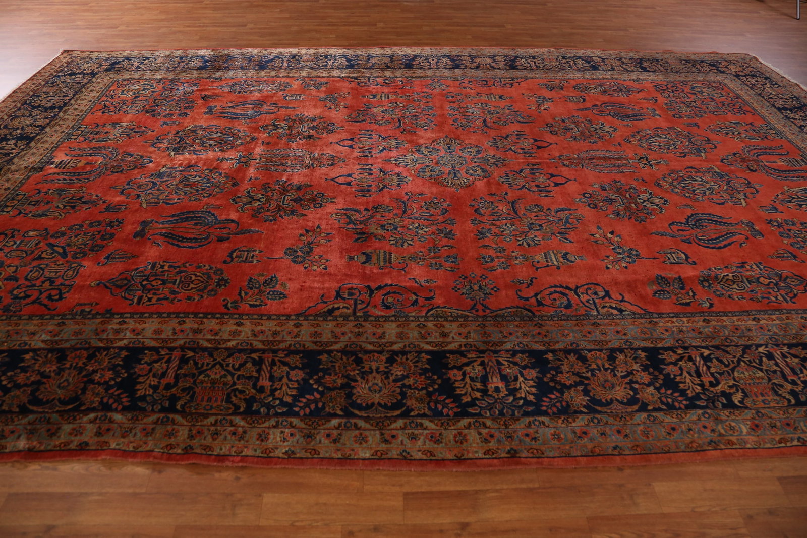 Pre-1900 Vegetable Dye Manchester Wool Kashan Persian Rug 10x16 - 12