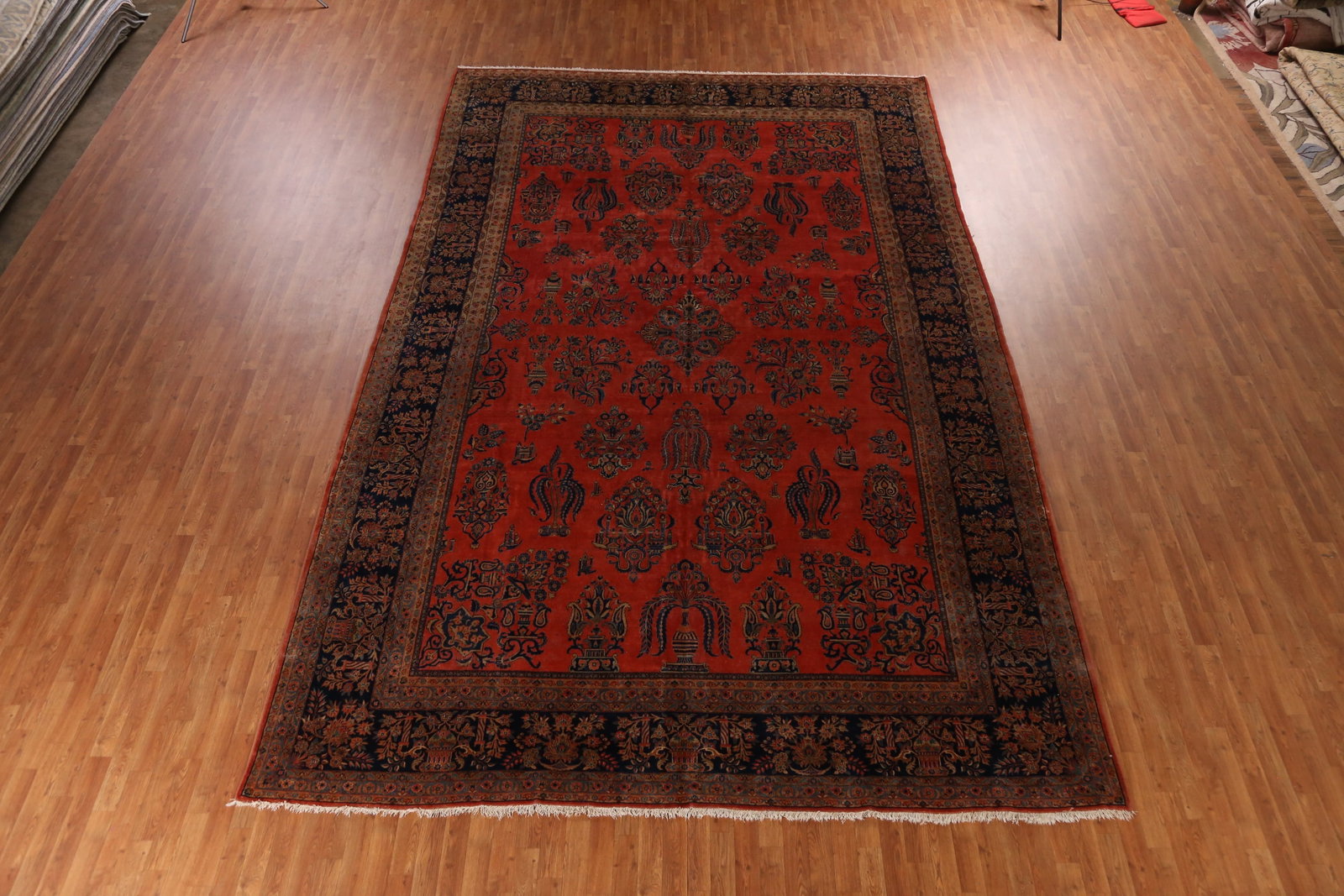 Pre-1900 Vegetable Dye Manchester Wool Kashan Persian Rug 10x16 - 13