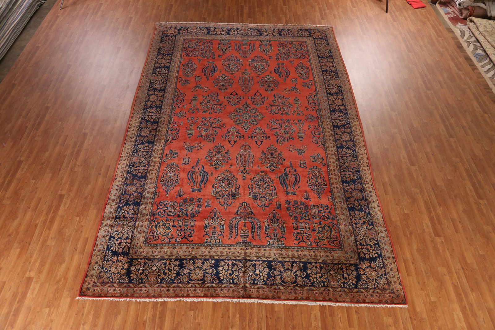 Pre-1900 Vegetable Dye Manchester Wool Kashan Persian Rug 10x16 - 3