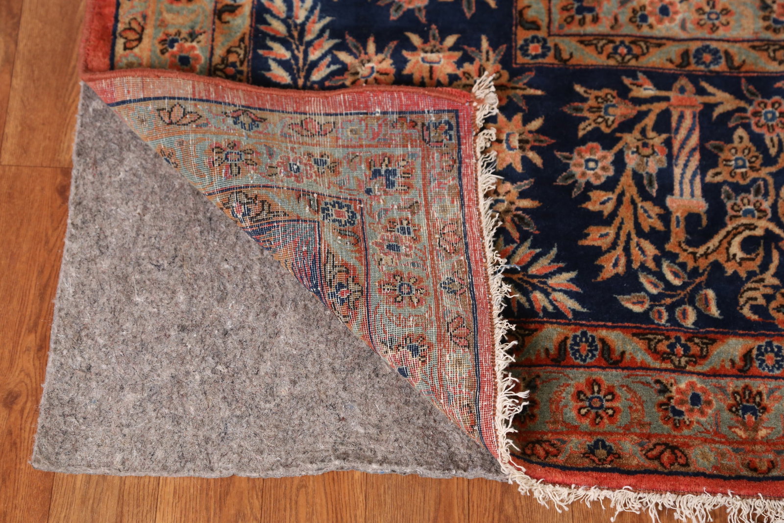 Pre-1900 Vegetable Dye Manchester Wool Kashan Persian Rug 10x16 - 8