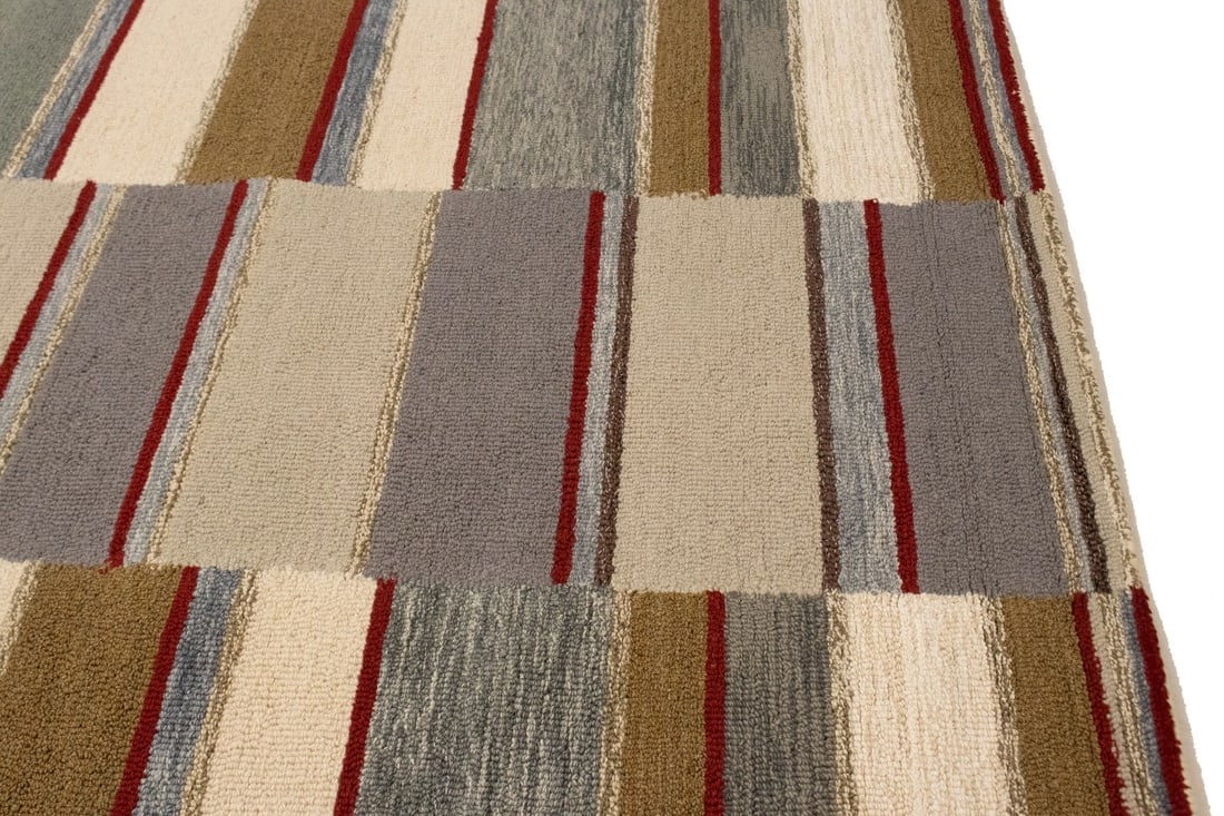 Multicolored Stripes 5X8 Hand-Tufted Modern Rug - 11