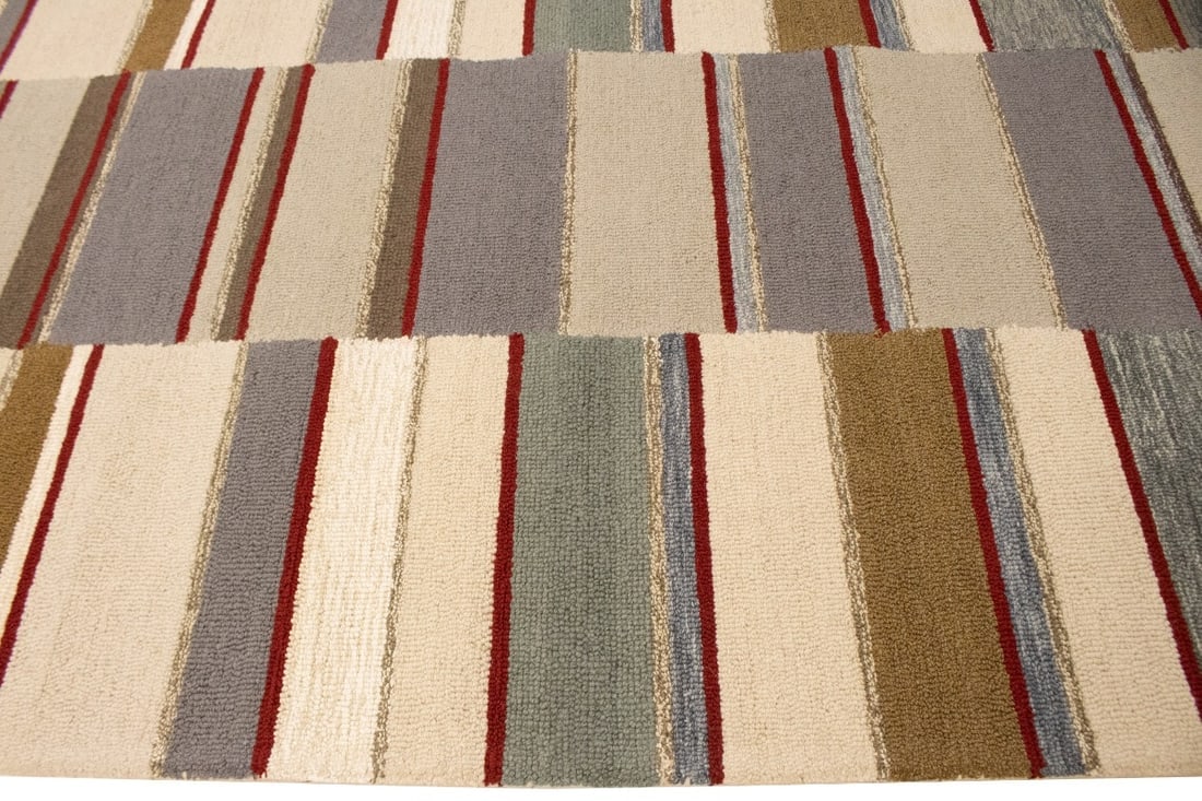 Multicolored Stripes 5X8 Hand-Tufted Modern Rug - 12
