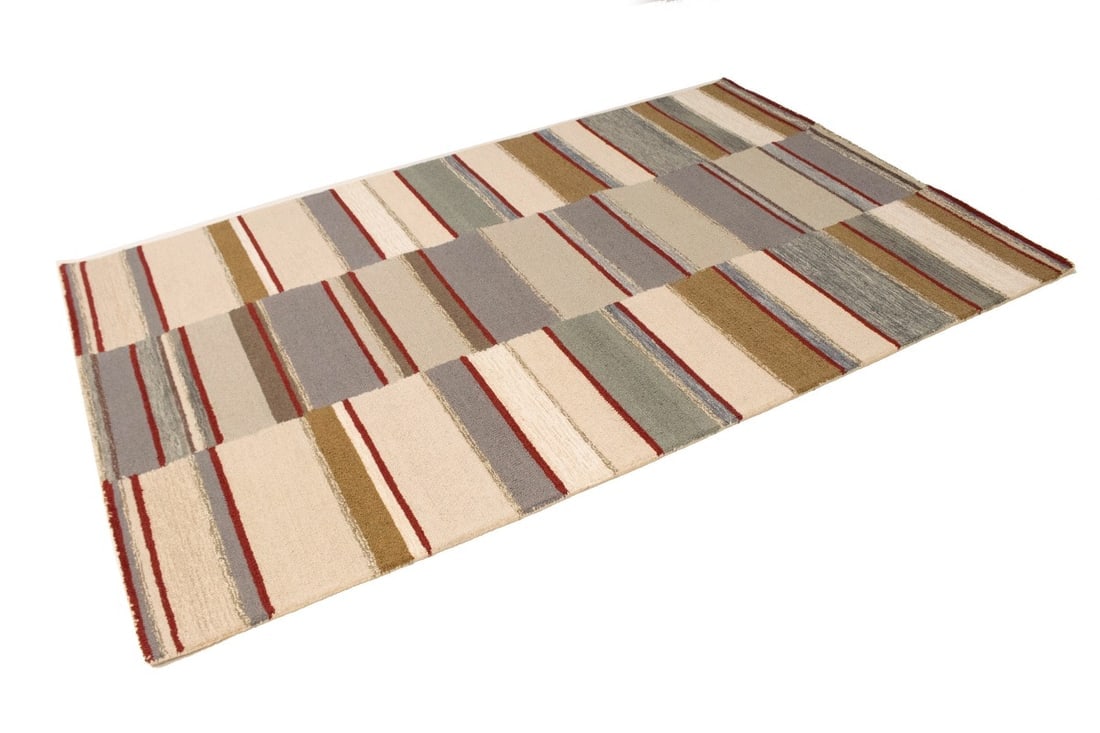 Multicolored Stripes 5X8 Hand-Tufted Modern Rug - 4