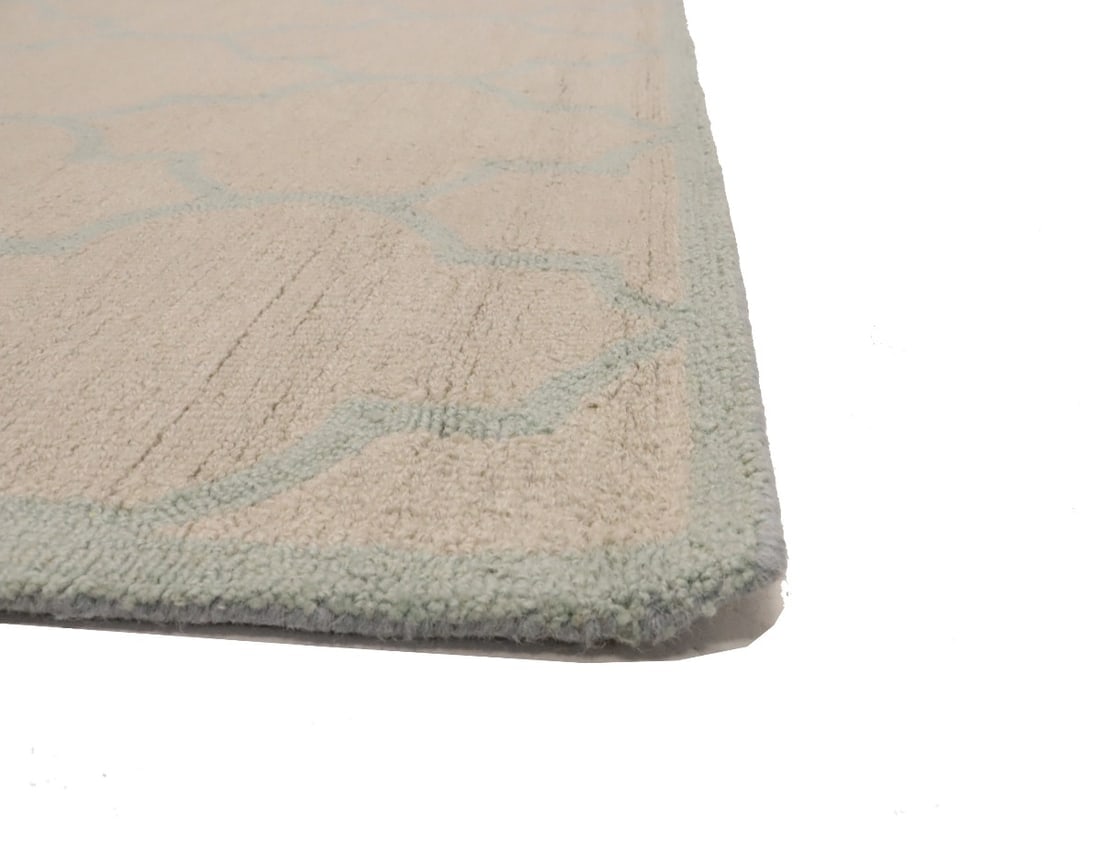 Cream Trellis 5X8 Hand-Tufted Modern Rug - 12