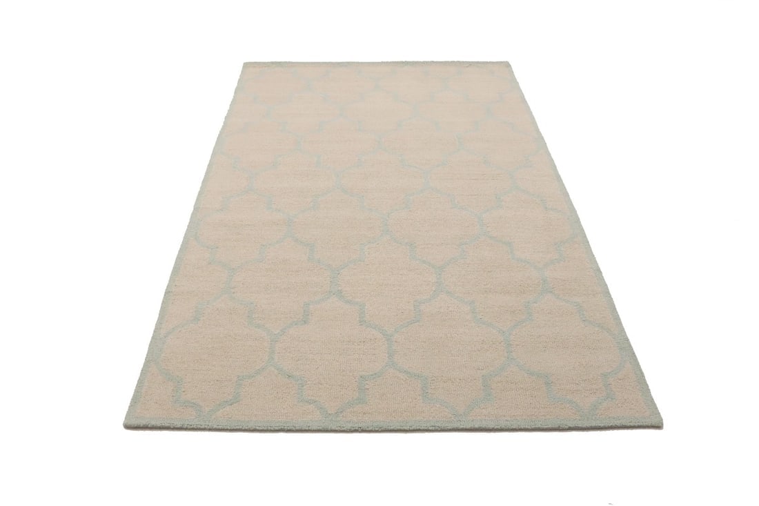 Cream Trellis 5X8 Hand-Tufted Modern Rug - 3